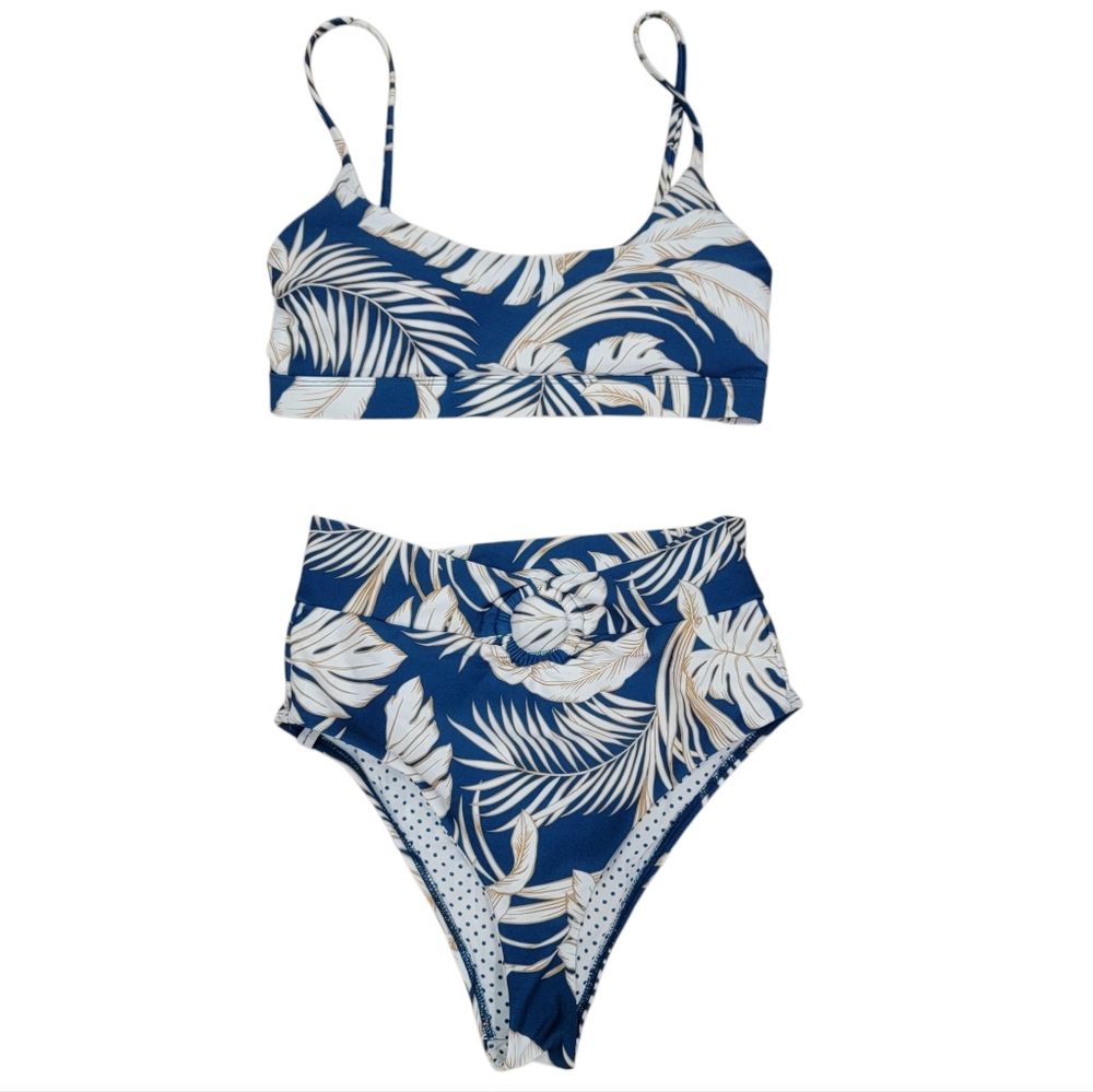 Body Glove Bikini Lush Aro Scoop Top High-Waist Bottoms Tropical Bathing…